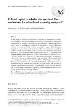 Cultural capital or relative risk aversion?