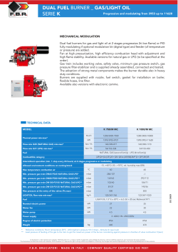 dual fuel burner _ gas/light oil serie k