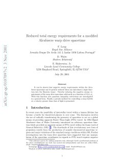 Reduced Total Energy Requirements for a Modified Alcubierre Warp