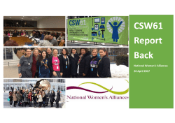 CSW61 Report Back Summary Word