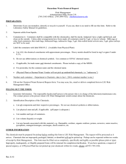 Chemical Pickup Form - La Sierra University