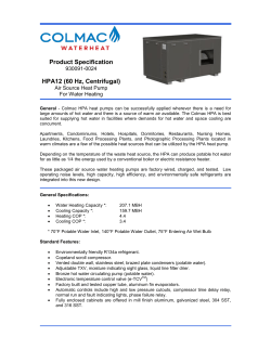 HPA 12 Centrifugal - Admor HVAC Products