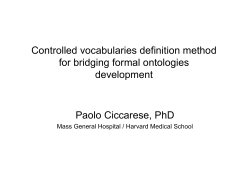 Controlled vocabularies definition method for bridging formal