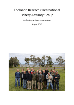 Toolondo Reservoir Recreational Fishery Advisory Group Key