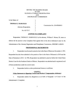 follows for his answer to the Complaint filed against him in