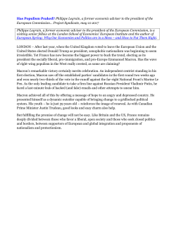 Has Populism Peaked? Philippe Legrain, a former economic adviser