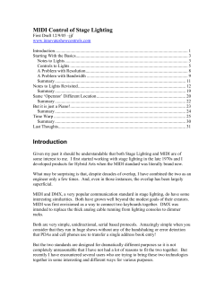 MIDI Control of Stage Lighting Introduction