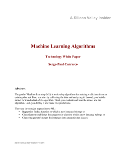 Machine Learning Algorithms