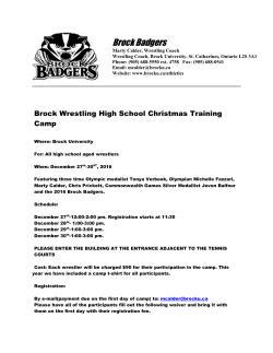 Brock Christmas Camp 2016 Details