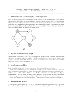1 Manually run the topological sort algorithm 2 Cycles in undirected