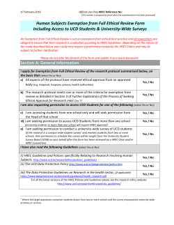 Exemption Form - University College Dublin