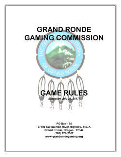 GRAND RONDE GAMING COMMISSION GAME RULES
