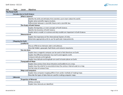 Earth Science - SC1113 Unit Topic Lesson Objectives Identify the