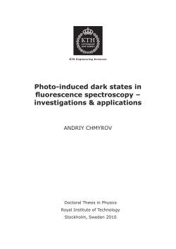 Photo-induced dark states in fluorescence spectroscopy