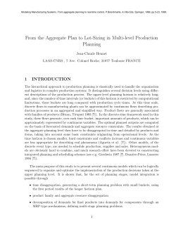 From the Aggregate Plan to Lot-Sizing in Multi