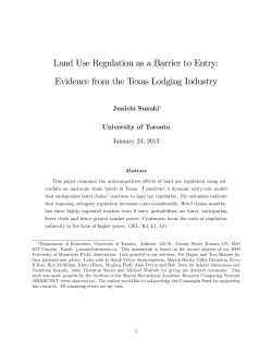 Land Use Regulation as a Barrier to Entry