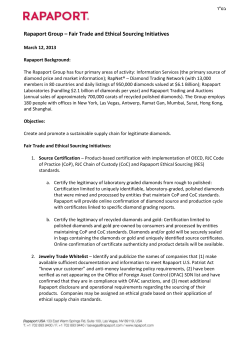 Rapaport Group Initiatives