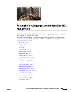 Routing Policy Language Commands on Cisco&euro;IOS XR Software