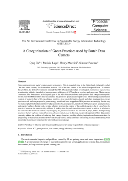 A Categorization of Green Practices used by Dutch Data Centers