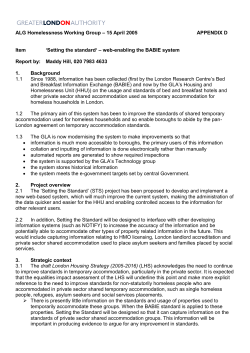ALG Homelessness Workgin Group 13 June 2003