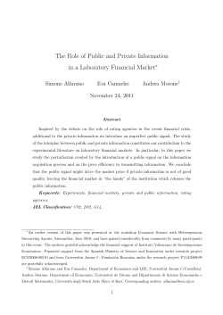 The Role of Public and Private Information in a Laboratory Financial