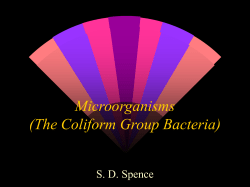 Microorganisms (The Coliform Group Bacteria)