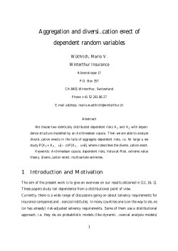 Aggregation and diversi&hellip;cation e&curren;ect of dependent random variables