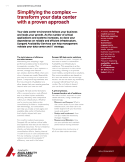 Simplifying the complex &mdash; transform your data center with a proven