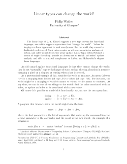 Linear types can change the world!