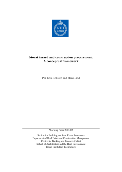Moral hazard and construction procurement: A