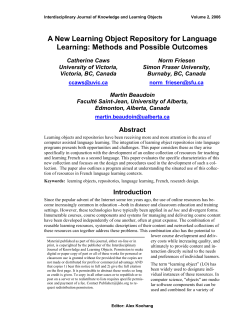 A New Learning Object Repository for Language Learning: Methods