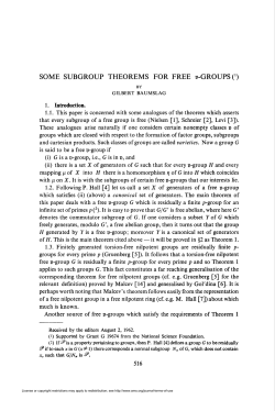 SOME SUBGROUP THEOREMS FOR FREE n