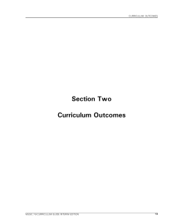 Intermediate Music - Section Two: Curriculum Outcomes