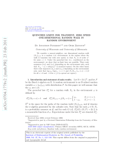 Quenched limits for transient, zero speed one