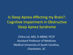 Cognitive Impairment in Obstructive Sleep Apnea Syndrome