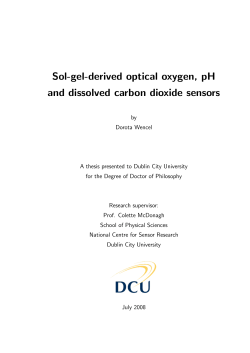 Sol-gel-derived optical oxygen, pH and dissolved carbon dioxide