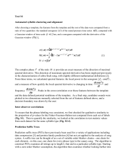 Text S1 Automated syllable clustering and alignment After choosing
