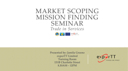 Market Scoping Mission Finding Seminar Trade in Services