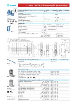 FINDER Relays 97 Series - Sockets and accessories for 46 series