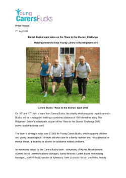 Press release 7th July 2016 Carers Bucks team takes on the `Race