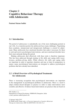 Cognitive Behaviour Therapy with Adolescents