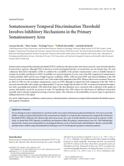 Somatosensory Temporal Discrimination Threshold Involves