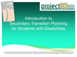 Introduction to Secondary Transition