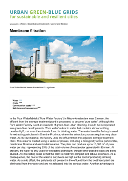 Membrane filtration - Urban green-blue grids for sustainable and