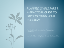 Planned Giving Part II - National Conference Of Bar Foundations