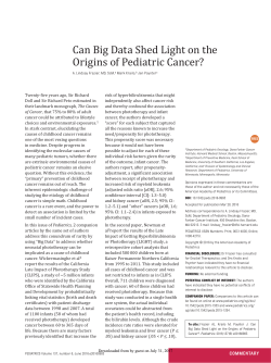 Can Big Data Shed Light on the Origins of Pediatric