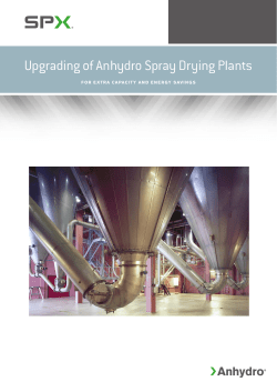 Upgrading of Anhydro Spray Drying Plants