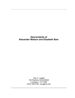 Descendants of Alexander Watson and Elizabeth