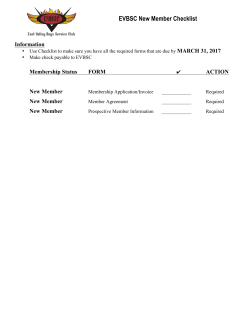 EVBSC New Member Checklist - East Valley Boys Service Club