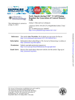 Cells Regulate the Generation of Central Memory T Cell Priming +